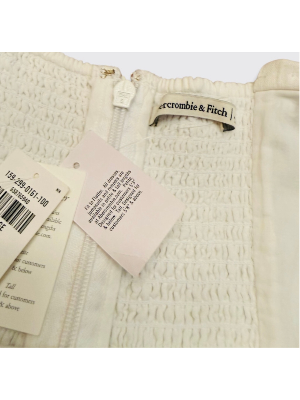 Abercrombie & Fitch Linen Blend Square Neck Maxi Dress Cream NWT Size L - Picture 6 of 15